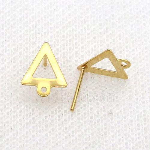 Stainless Steel Stud Earring Triangle Gold Plated