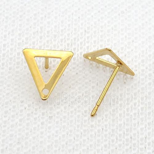 Stainless Steel Stud Earring Triangle Gold Plated