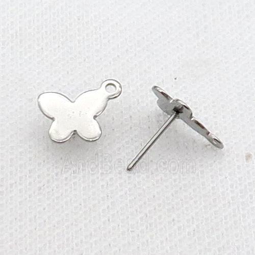Raw Stainless Steel Stud Earring Butterfly