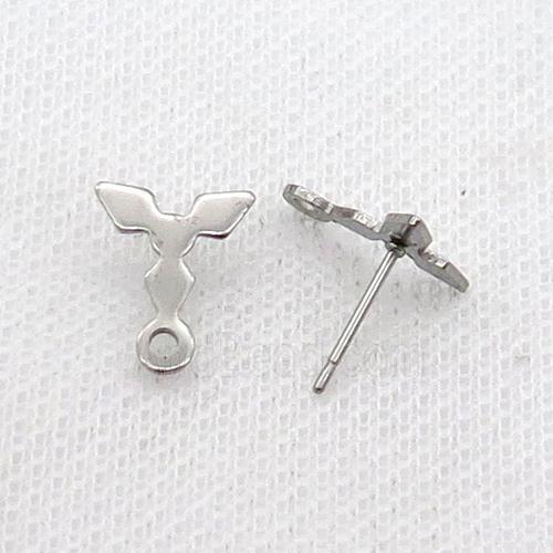 Raw Stainless Steel Stud Earring Triangle