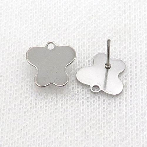 Raw Stainless Steel Stud Earring Butterfly