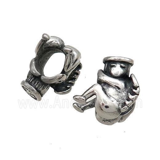 Stainless Steel Beads Angel Large Hole Antique Silver