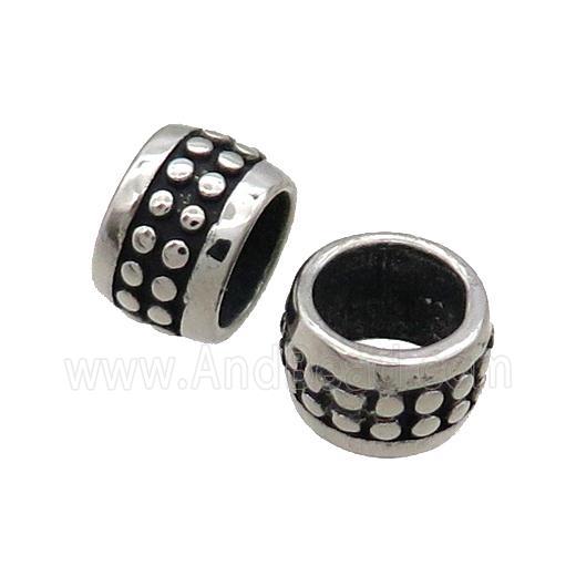 Stainless Steel Tube Beads Large Hole Antique Silver