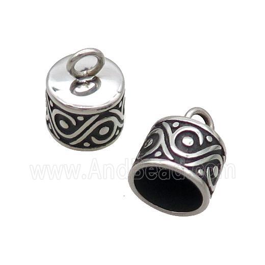 Stainless Steel CordEnd Antique Silver