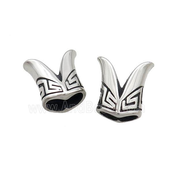 Stainless Steel Beads Large Hole Antique Silver