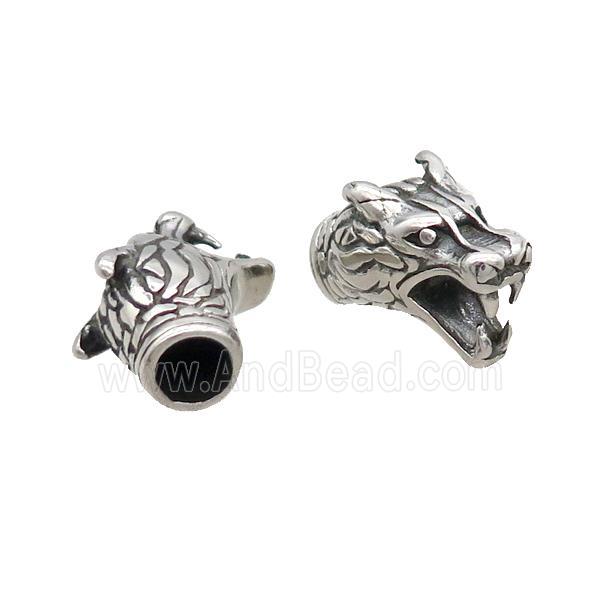 Stainless Steel Loong Beads Large Hole Antique Silver