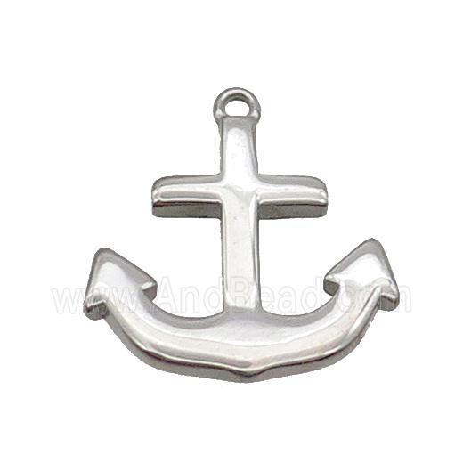 Raw Stainless Steel Anchor Pendant