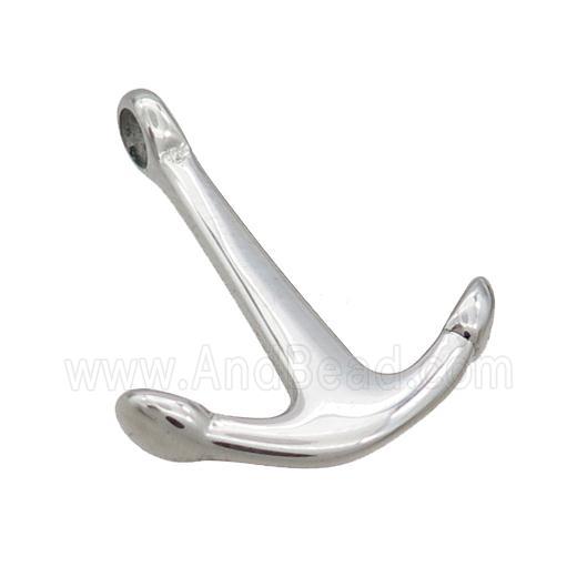 Raw Stainless Steel Anchor Pendant