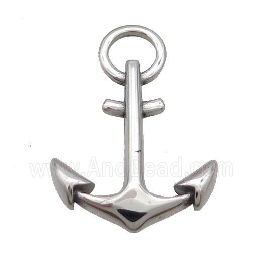 Raw Stainless Steel Anchor Pendant