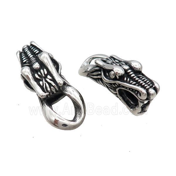 Stainless Steel Loong Connector Antique Silver
