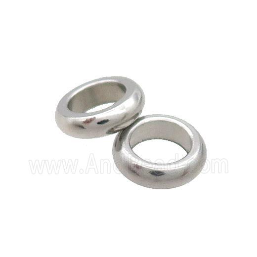 Raw Stainless Steel Beads Rondelle Large Hole