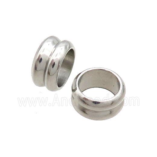 Raw Stainless Steel Beads Rondelle Large Hole