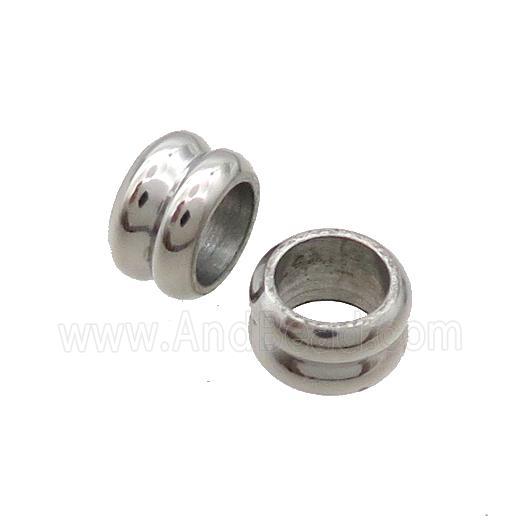 Raw Stainless Steel Beads Rondelle Large Hole