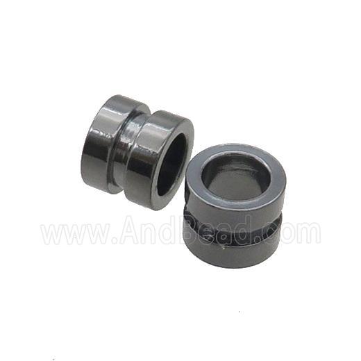Stainless Steel Tube Beads Large Hole Black Plated