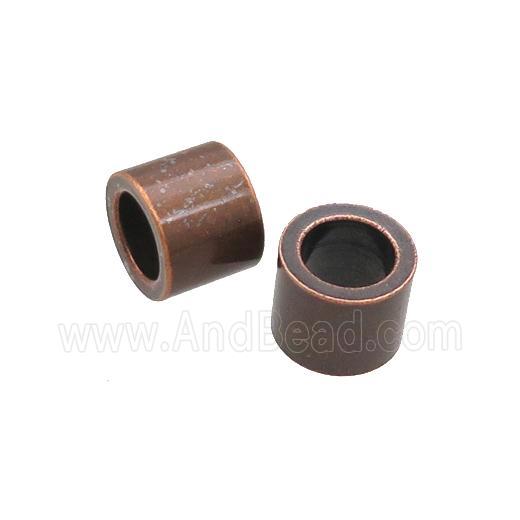Stainless Steel Tube Beads Large Hole Antique Red