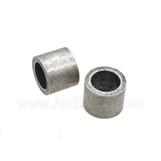 Stainless Steel Tube Beads Large Hole Antique Silver