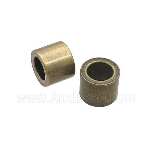 Stainless Steel Tube Beads Large Hole Antique Bronze