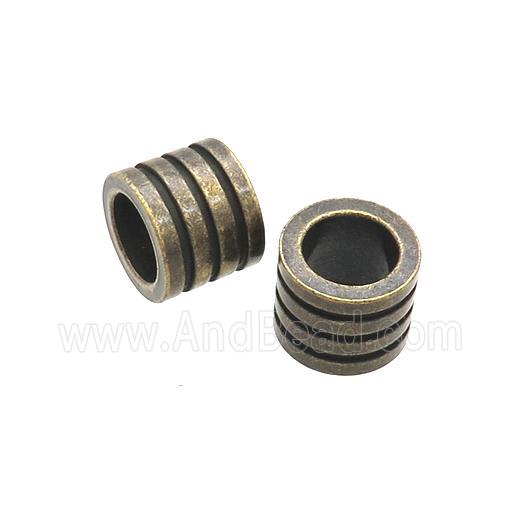 Stainless Steel Tube Beads Large Hole Antique Bronze