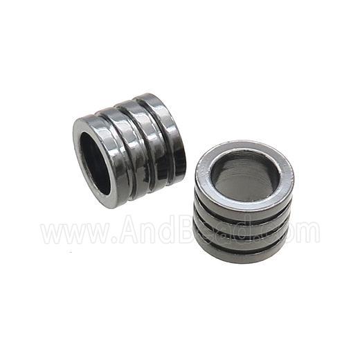 Stainless Steel Tube Beads Large Hole Black Plated