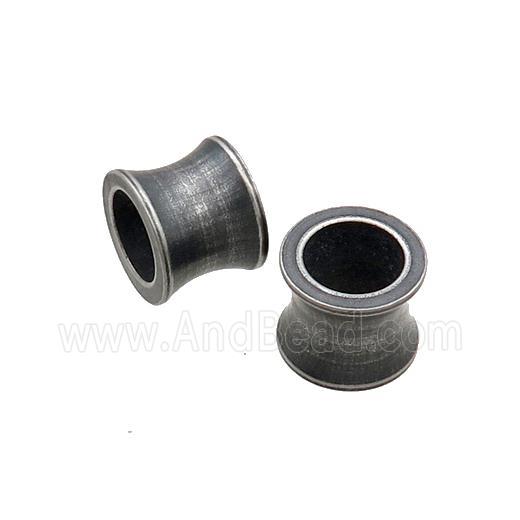 Stainless Steel Bamboo Beads Large Hole Antique Black