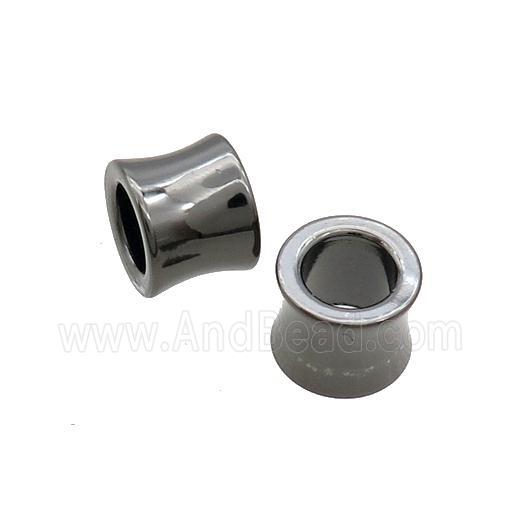 Stainless Steel Bamboo Beads Large Hole Black Plated