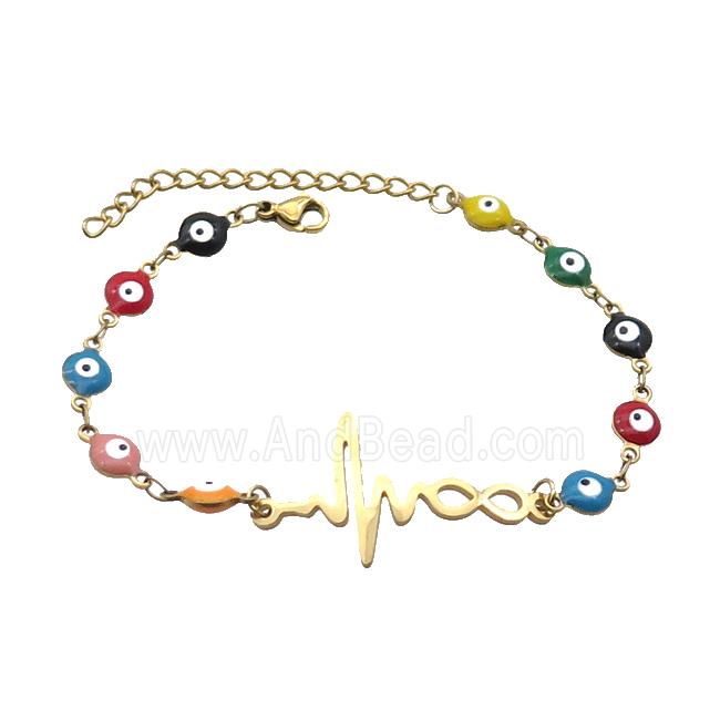 Stainless Steel Bracelets Evil Eye Multicolor Infinity Gold Plated