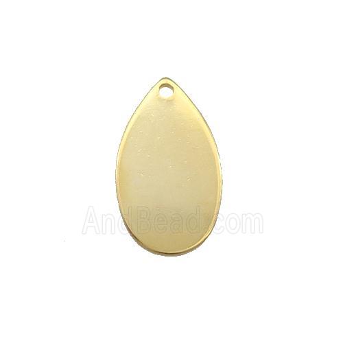 Stainless Steel Teardrop Pendant Gold Plated