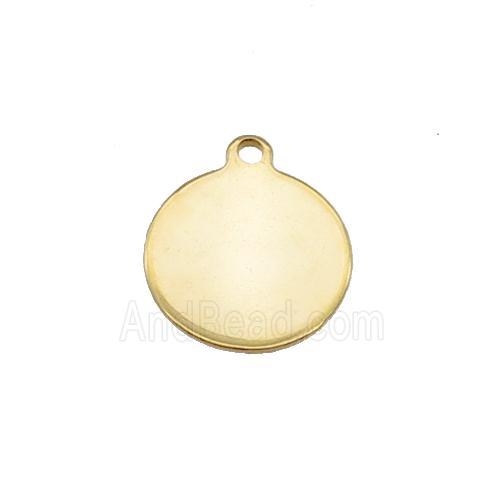 Stainless Steel Circle Pendant Gold Plated