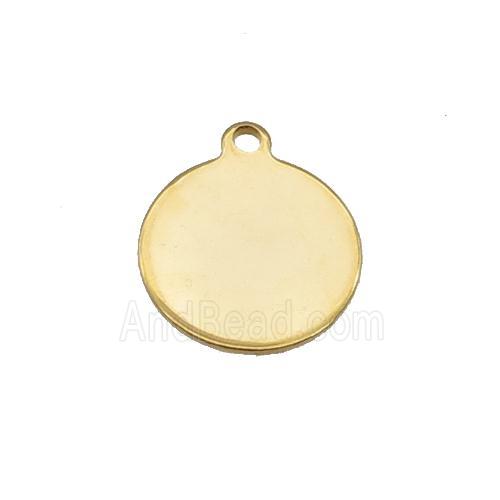 Stainless Steel Circle Pendant Gold Plated