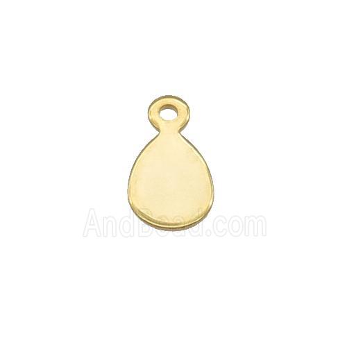 Stainless Steel Teardrop Pendant Gold Plated