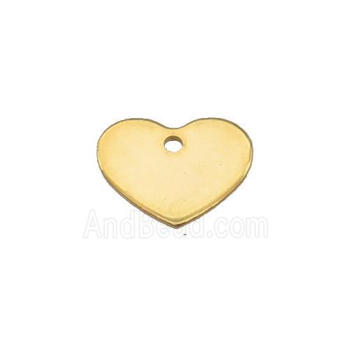 Stainless Steel Heart Pendant Gold Plated Flat