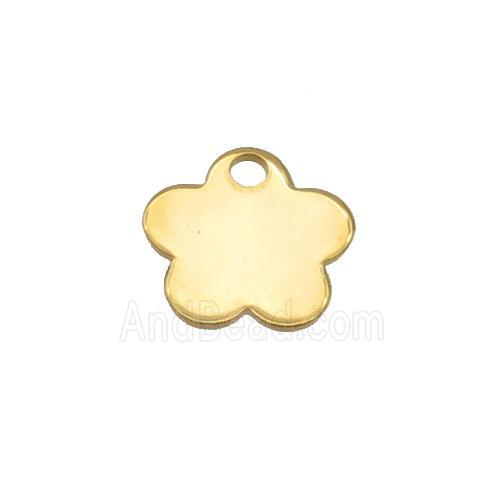 Stainless Steel Flower Pendant Gold Plated