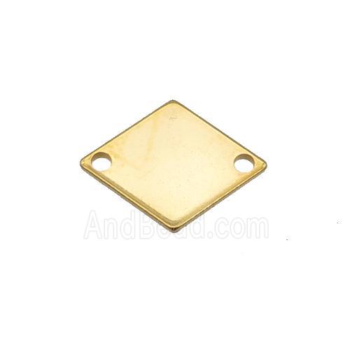 Stainless Steel Rhombic Connector Gold Plated