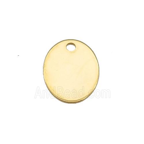 Stainless Steel Oval Pendant Gold Plated