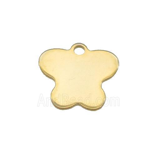 Stainless Steel Butterfly Pendant Gold Plated Flat