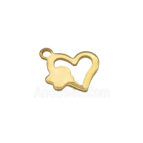Stainless Steel Heart Pendant Gold Plated