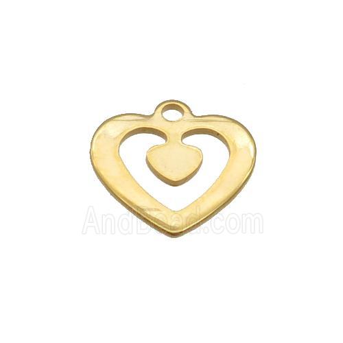 Stainless Steel Heart Pendant Gold Plated