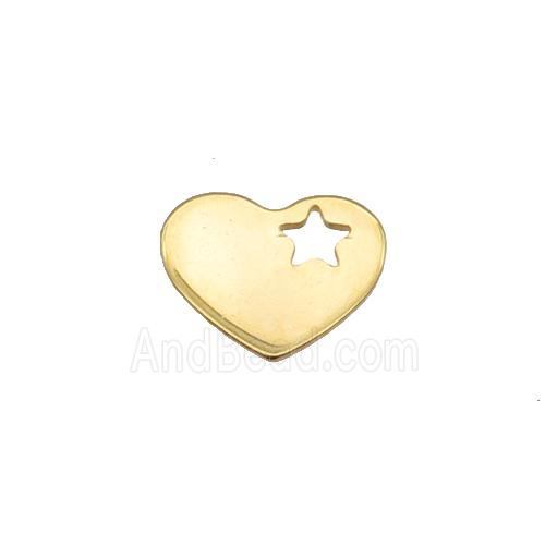 Stainless Steel Heart Pendant Gold Plated