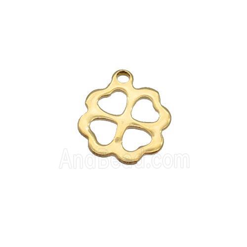 Stainless Steel Flower Pendant Gold Plated Flat