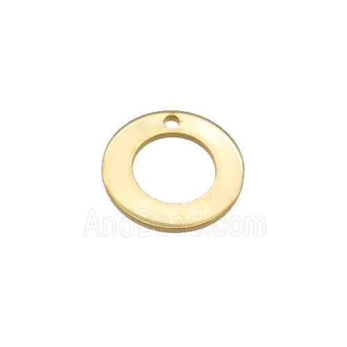Stainless Steel Circle Pendant Gold Plated Flat