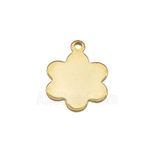 Stainless Steel Flower Pendant Gold Plated