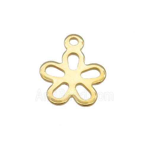 Stainless Steel Flower Pendant Gold Plated