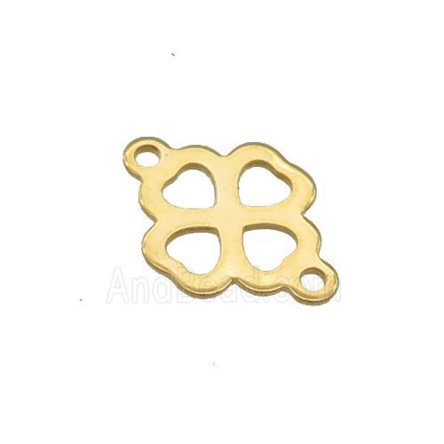 Stainless Steel Clover Connector Gold Plated