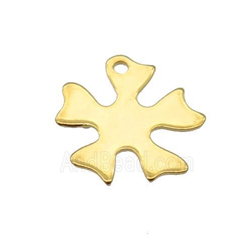 Stainless Steel Flower Pendant Gold Plated