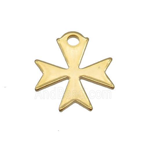 Stainless Steel Flower Pendant Gold Plated