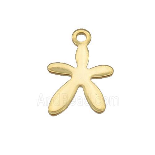 Stainless Steel Flower Pendant Gold Plated