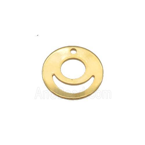 Stainless Steel Emoji Pendant Gold Plated