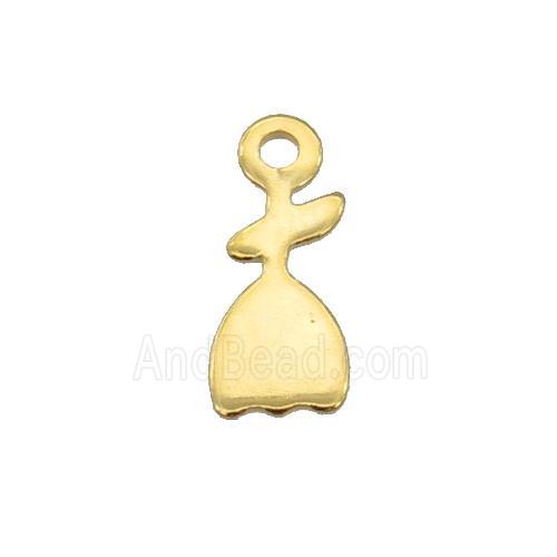 Stainless Steel Skirt Pendant Gold Plated Flat
