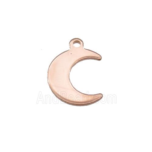 Stainless Steel Moon Pendant Rose Gold