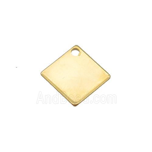 Stainless Steel Rhombic Pendant Gold Plated